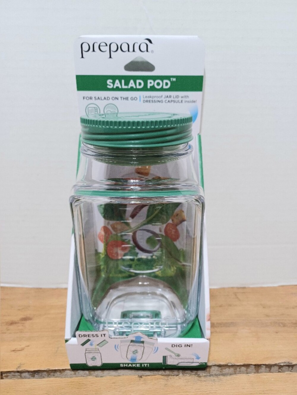New Prepara The Original Salad Pod 4.5 Cup, Clear For Salad on the Go, BPA Free